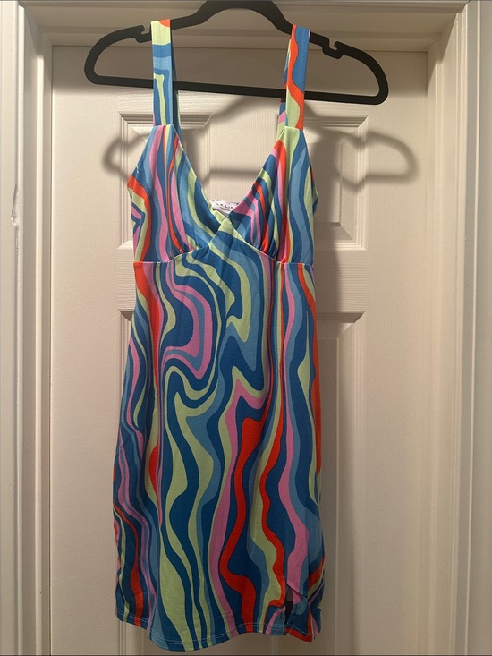 Le Lis Dresses & Skirts - Le Lis Multicolor Striped Trim mini dress - Blue, Pink, Green